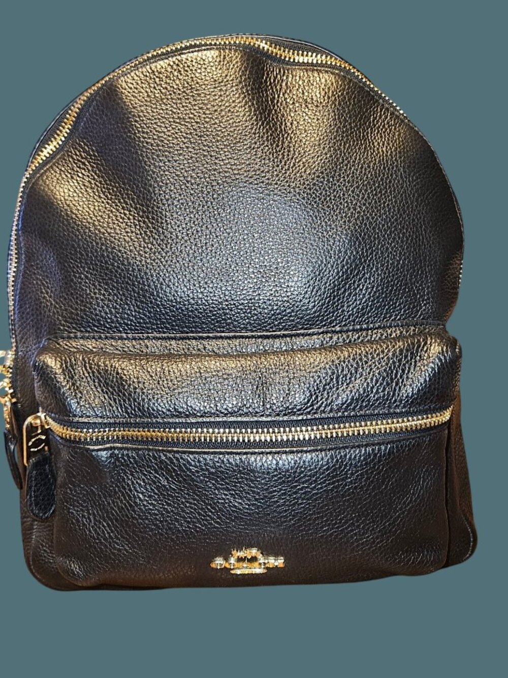 Coach Black Pebbled Leather Medium Charlie Adjustable Straps Backpack - Picture 4 of 16